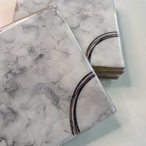 Original Black, White and Gold Alcohol Ink Coaster